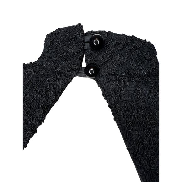 Vintage 80s Size Small Black Lace Cocktail Semi Formal Dress Cut Out Backless - Picture 8 of 13